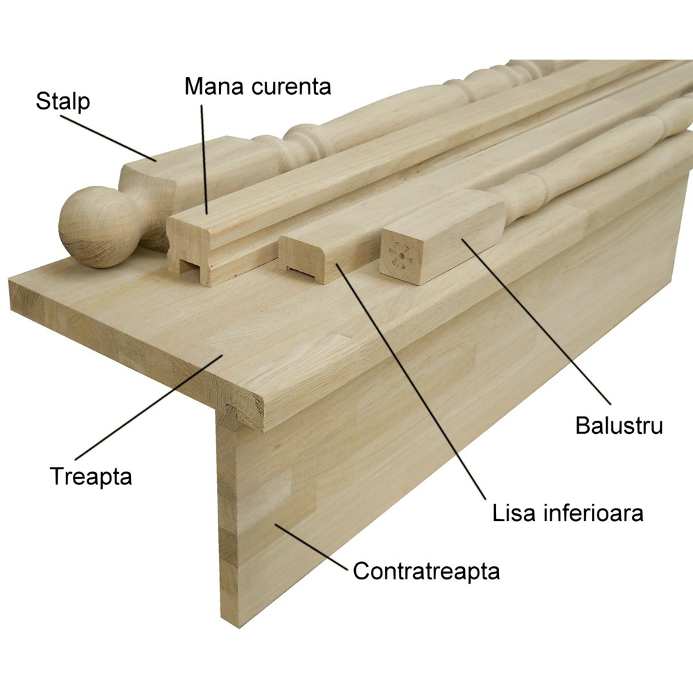 Contratreapta stejar, 1000 x 200 x 20 mm, natur
