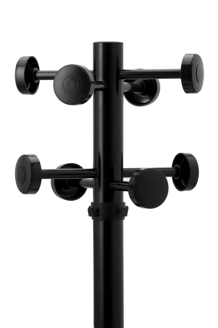 Cuier pom, metal, 8 agatatori, 57 x 175 cm, negru