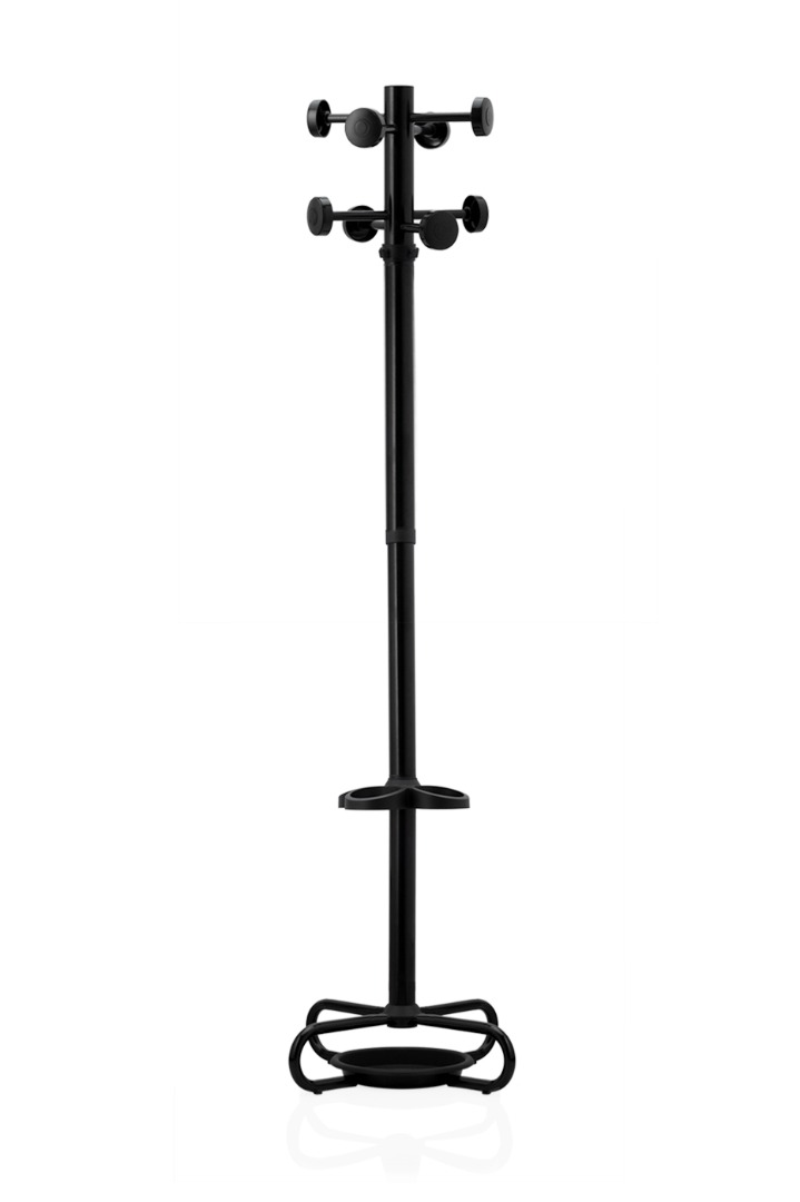 Cuier pom, metal, 8 agatatori, 57 x 175 cm, negru