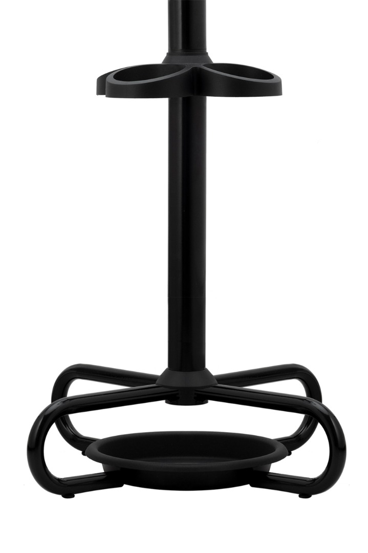 Cuier pom, metal, 8 agatatori, 57 x 175 cm, negru