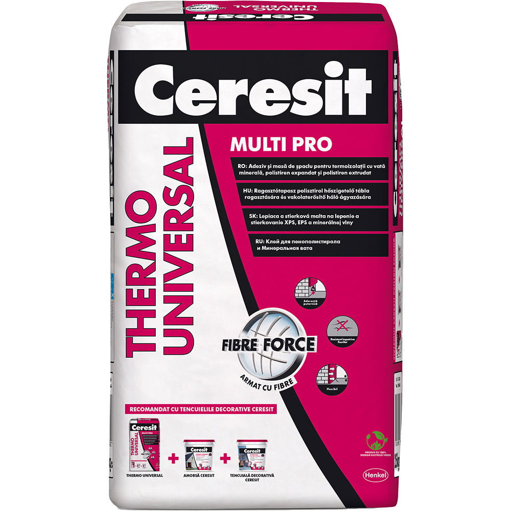 Adeziv si masa de spaclu CERESIT Thermo Universal, 25 kg