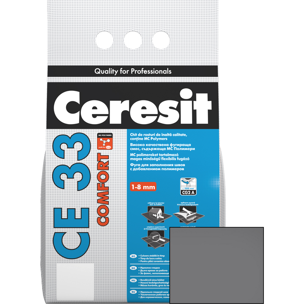 Chit de rosturi gresie si faianta CERESIT CE33, Graphit, interior, 5 kg