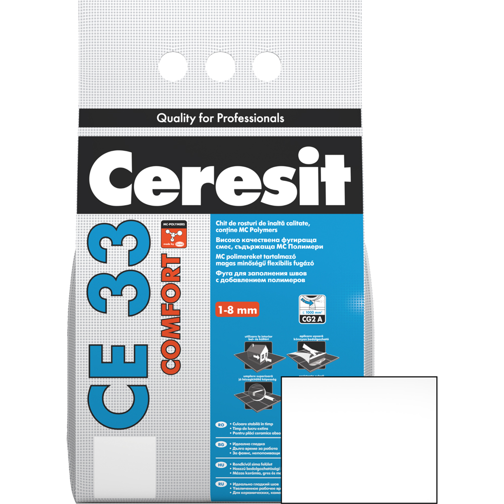 Chit de rosturi gresie si faianta CERESIT CE33, Alb, interior, 5 kg