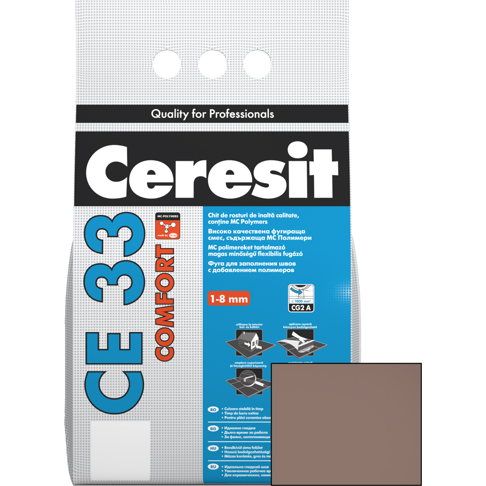 Chit de rosturi gresie si faianta CERESIT CE33, Chocolate, interior, 5 kg