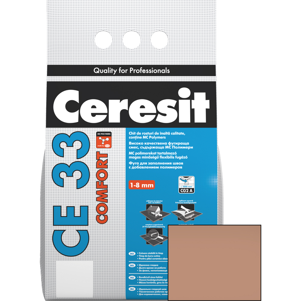 Chit de rosturi gresie si faianta CERESIT CE33, Sienna, interior, 5 kg