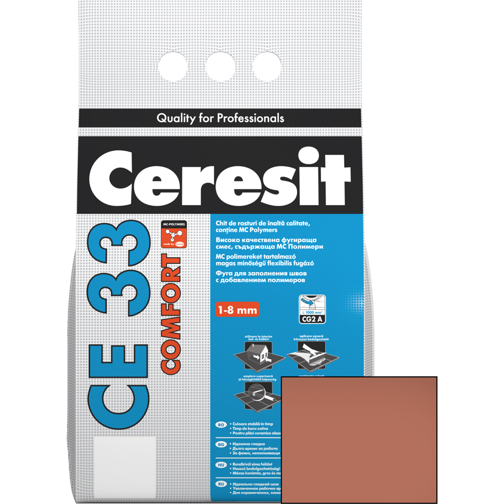 Chit de rosturi gresie si faianta CERESIT CE33, Clinker, interior, 2 kg
