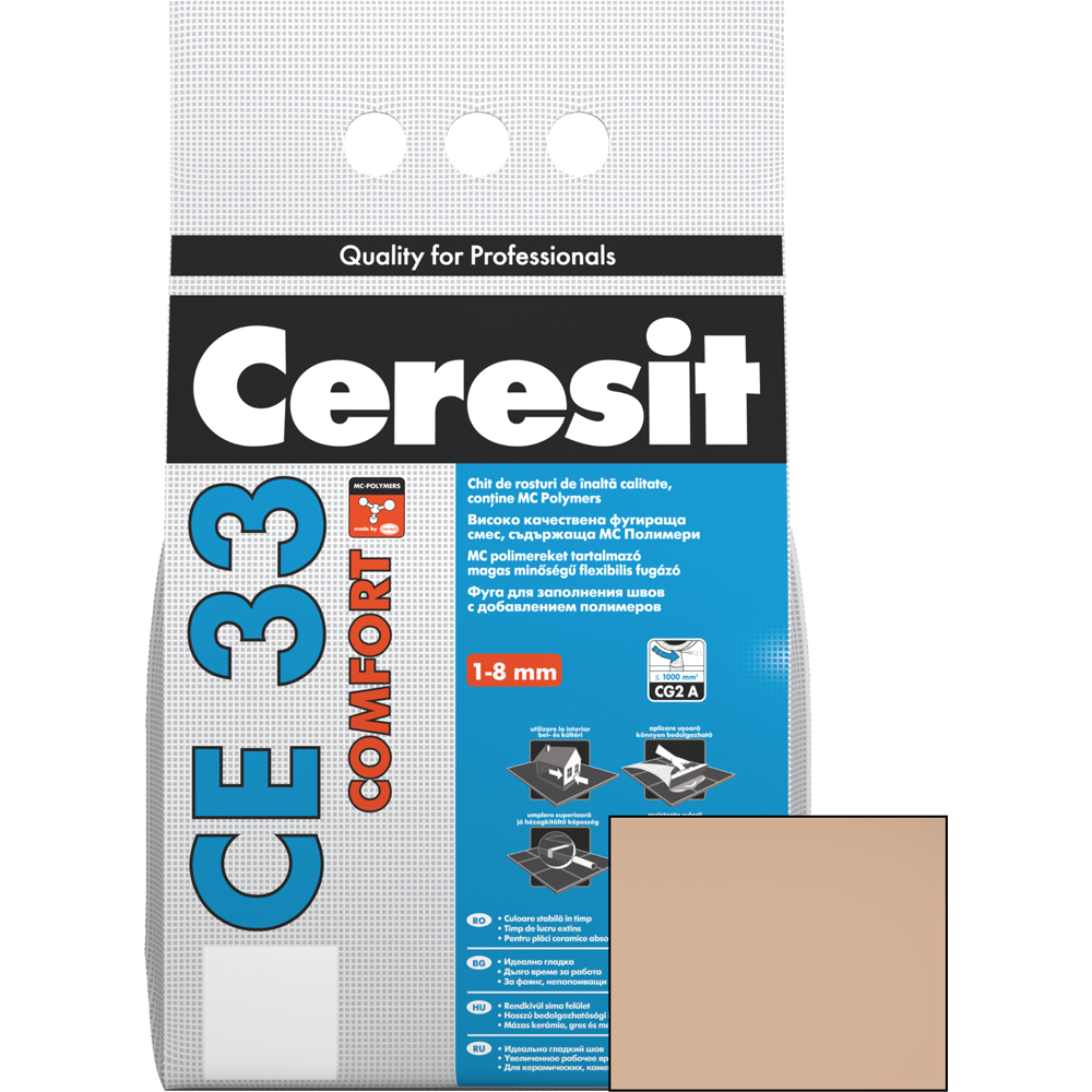 Chit de rosturi gresie si faianta CERESIT CE33, Caramel, interior, 2 kg