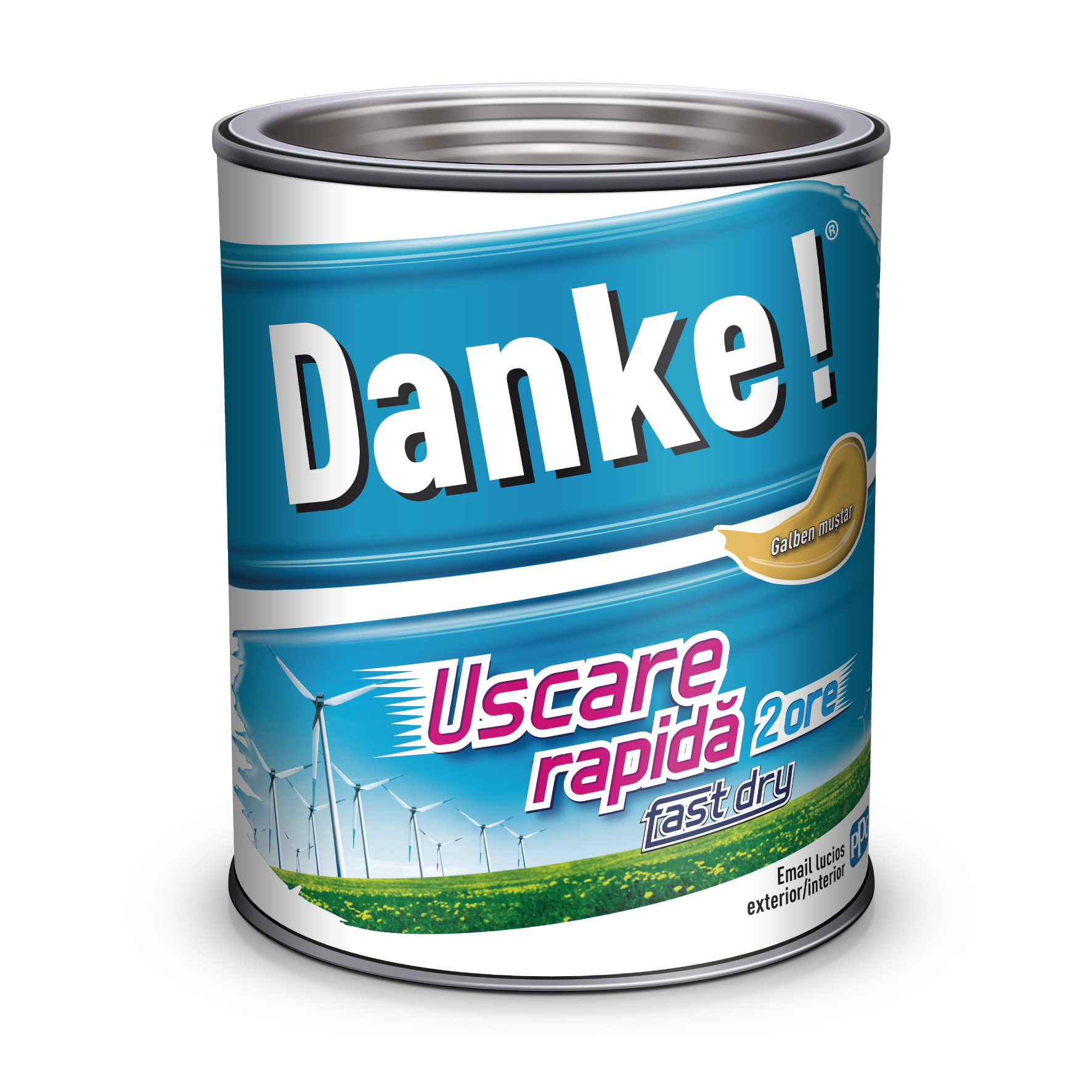 Email uscare rapida, exterior, culoare galben mustar, 0.75 L Danke