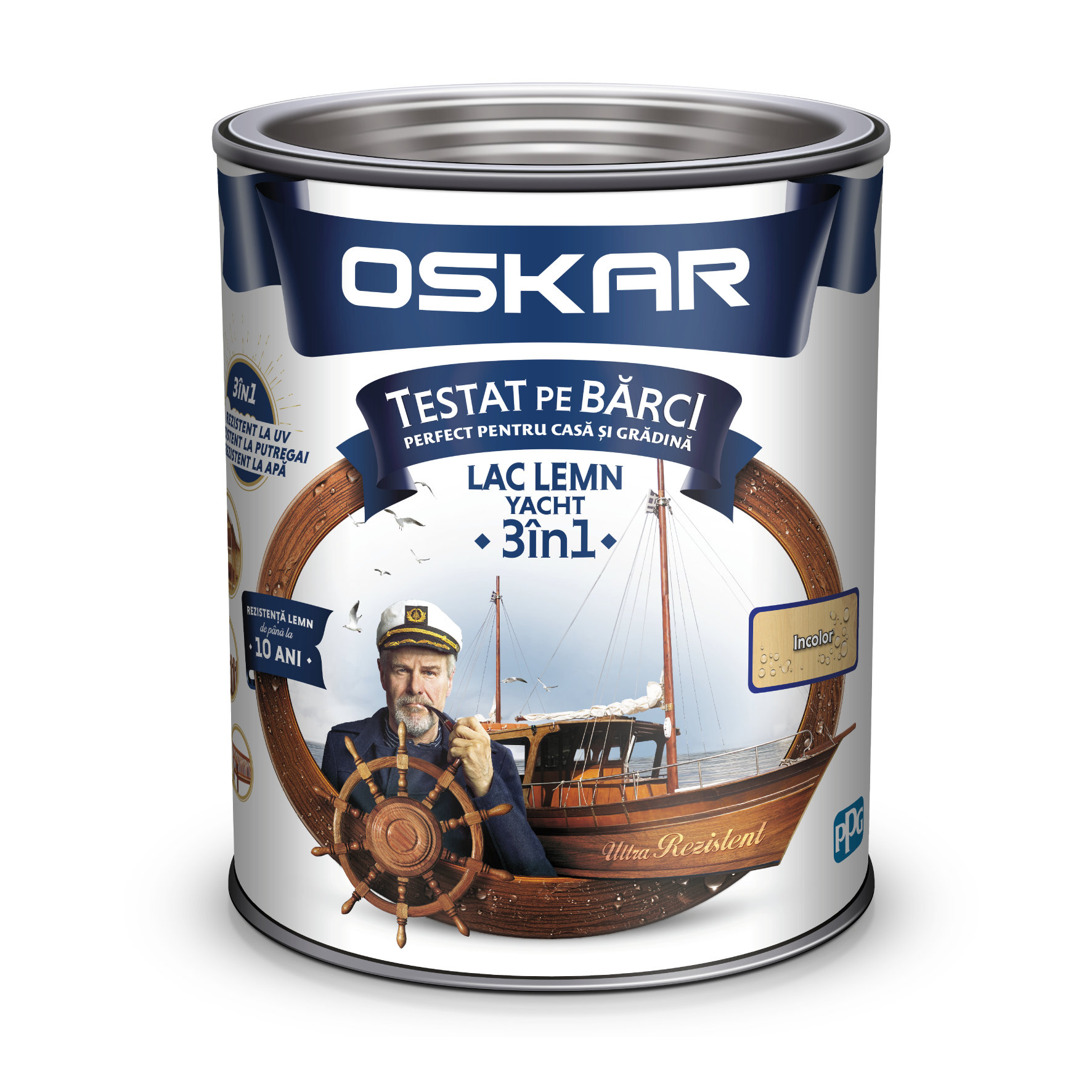 Lac pentru lemn 3 in 1, incolor, 0.75 l  Oskar AquaProtect