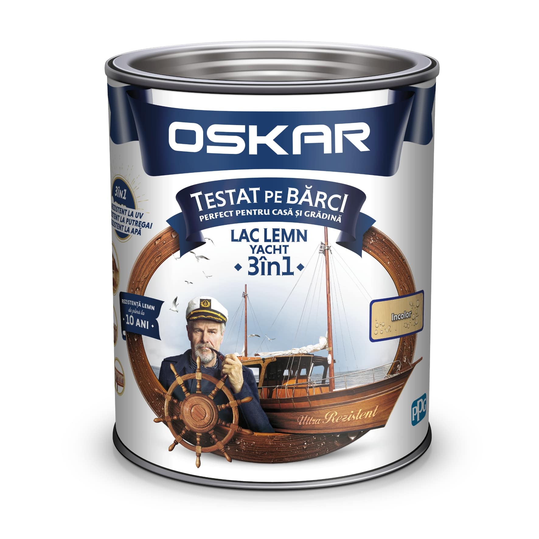 Lac pentru lemn 3 in 1, incolor, 2.5 l  Oskar AquaProtect