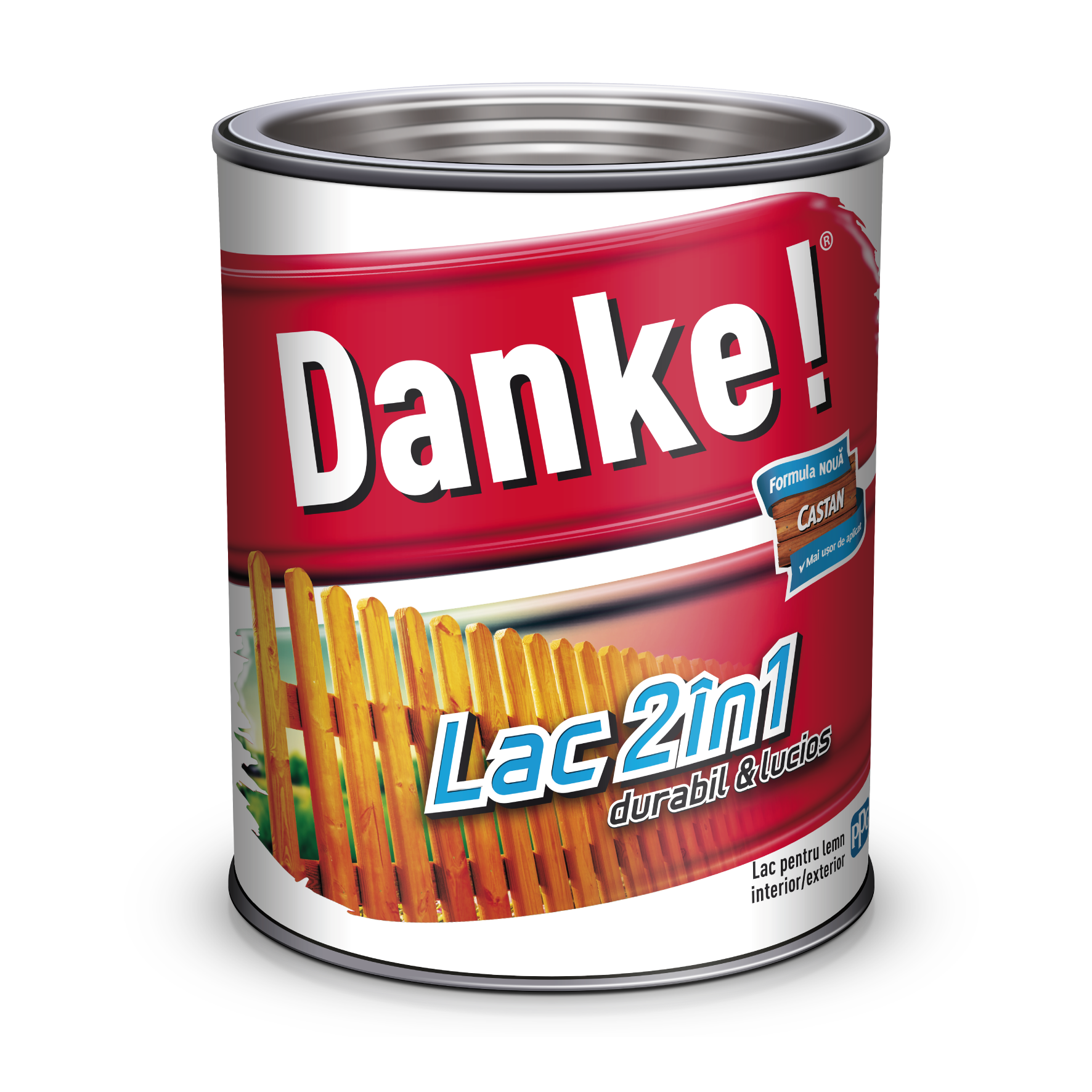 Lac pentru lemn 2 in 1, castan, 0.75 l  Danke