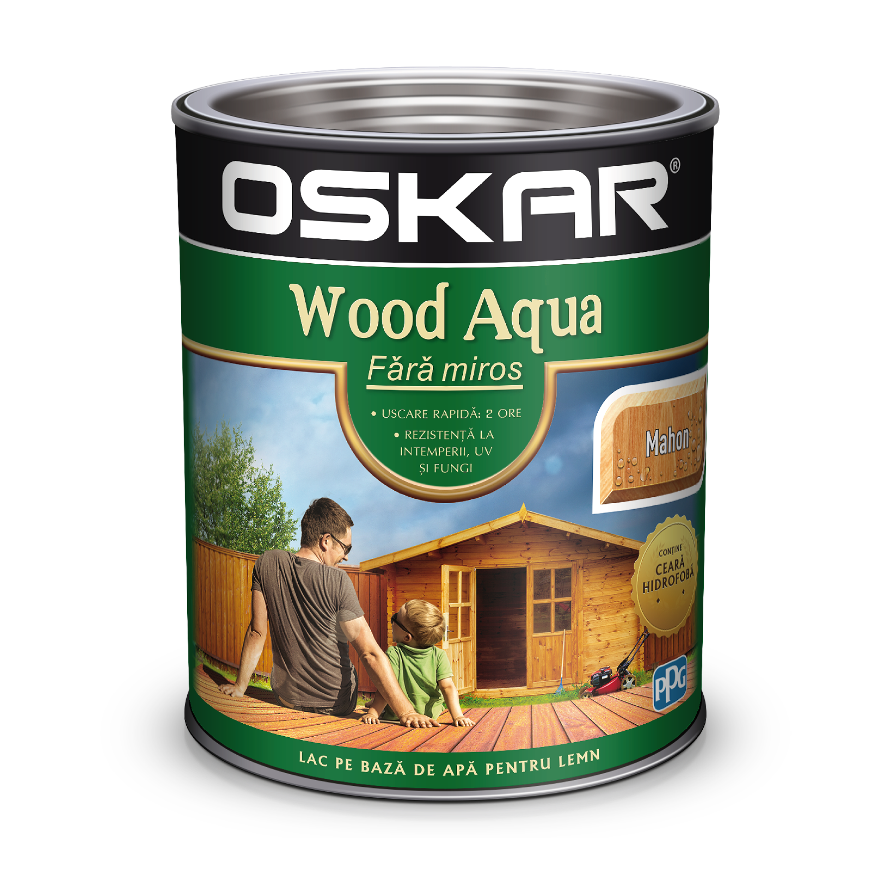 Lac pentru lemn Aqua, mahon, 2.5 l  Oskar