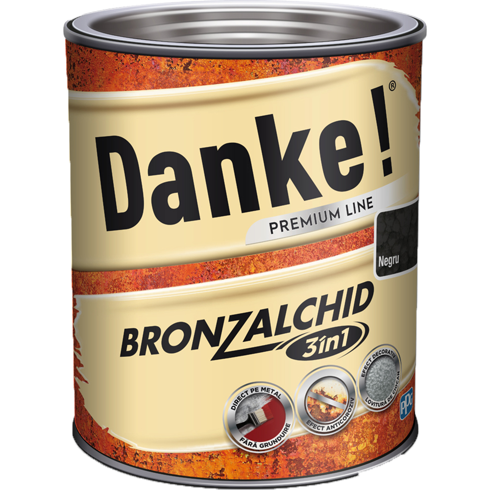 Email pentru metal DANKE Bronzalchid 3in1, negru, 0.75 l