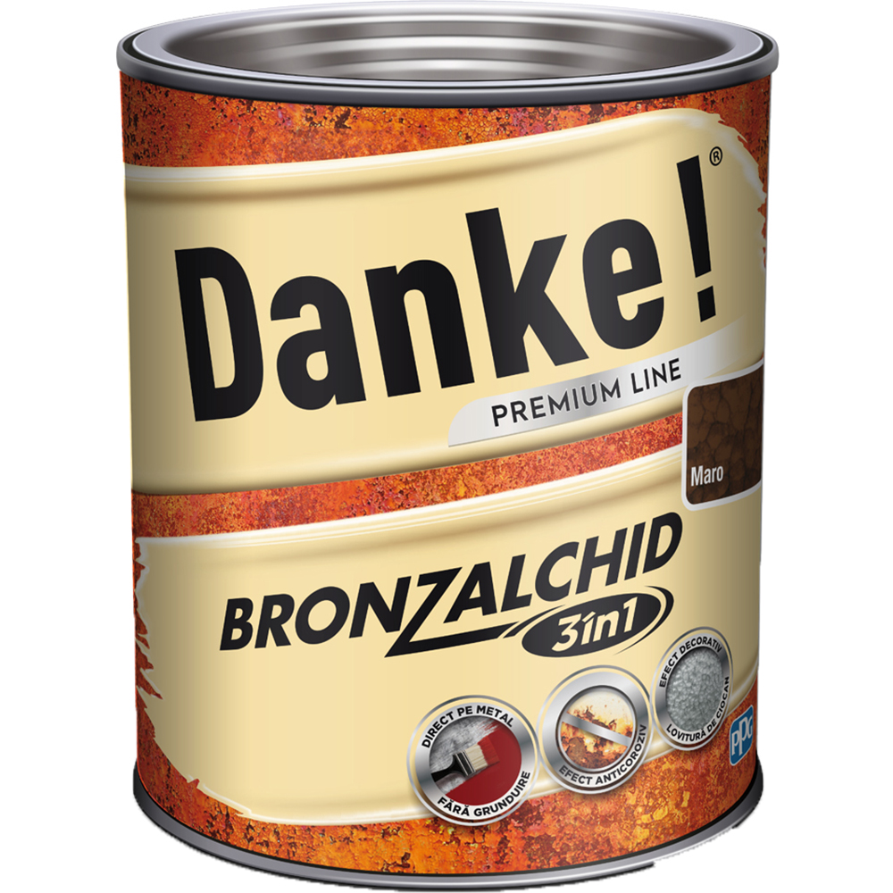 Email pentru metal DANKE Bronzalchid 3in1, maro, 2.5 l