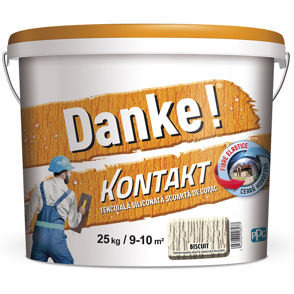 Tencuiala decorativa DANKE Kontakt Scoarta copac, biscuit, 25 kg