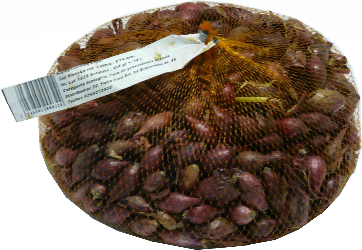 Arpagic rosu soi Piroska Red, 8-14 mm, ambalat in sac, greutate 450 gr