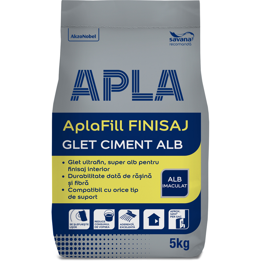 Glet ciment alb APLA AplaFill Finisaj, 5 kg