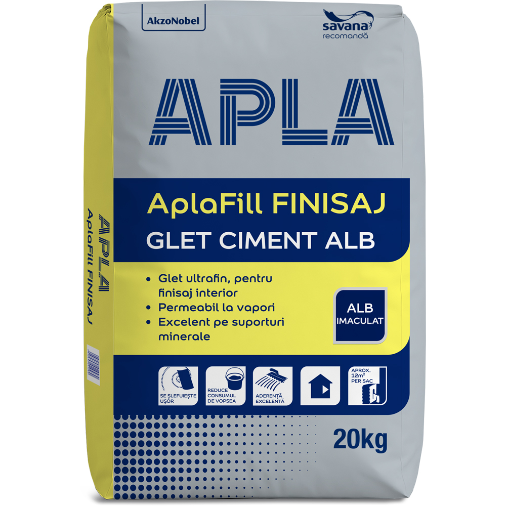 Glet ciment alb APLA AplaFill Finisaj, 20 kg
