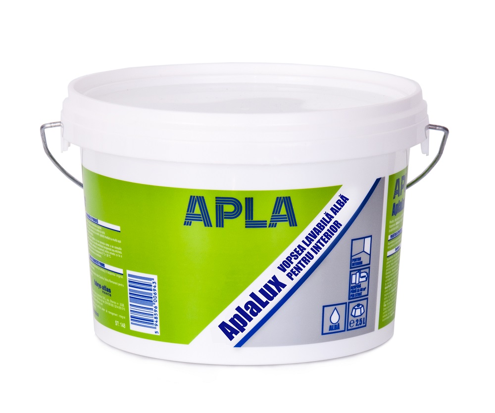 Vopsea lavabila APLALUX, alb, 2.5L