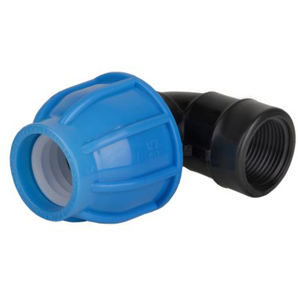 Cot de compresiune PEHD, 40mm, filet exterior, 1.1/4", polipropilena, negru-albastru
