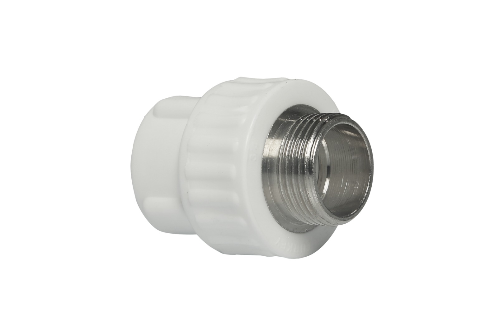 Racord PPR, 20 mm, racord 1/2, filet exterior, alb