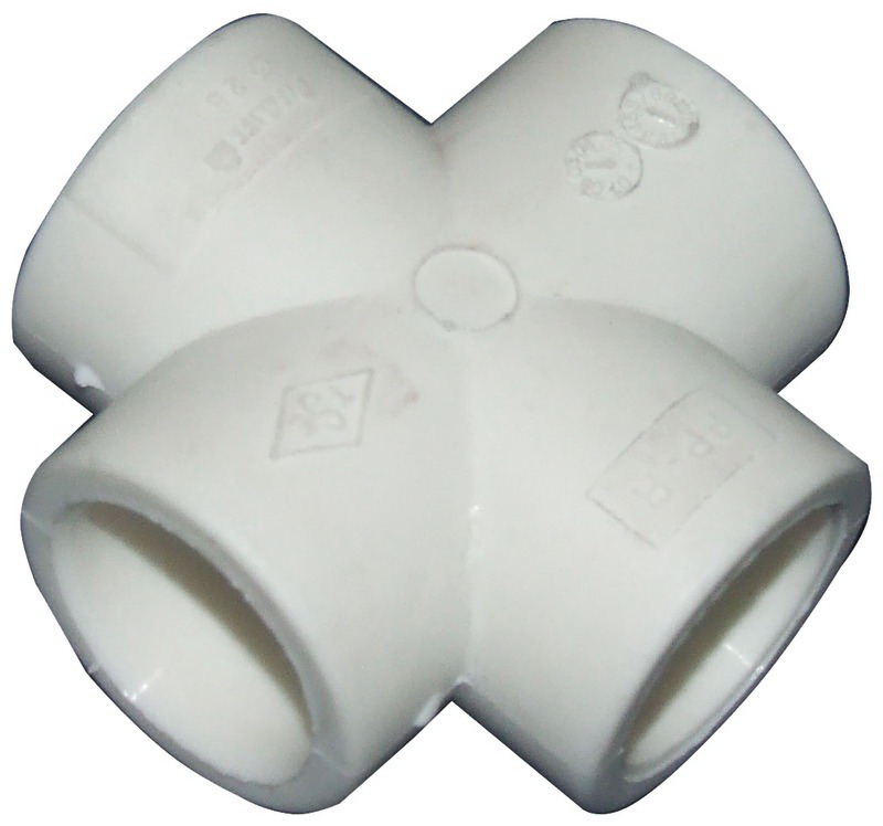 Teava cruce plastic PPR, alb, 25 mm