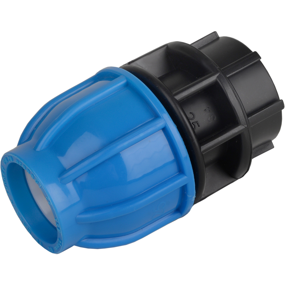 Racord compresiune, 50 mm x 2", filet interior, negru-albastru