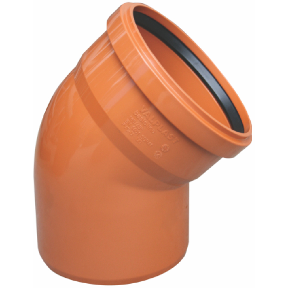 Curba canal PVC VALROM, 45 grade, 500mm, portocaliu
