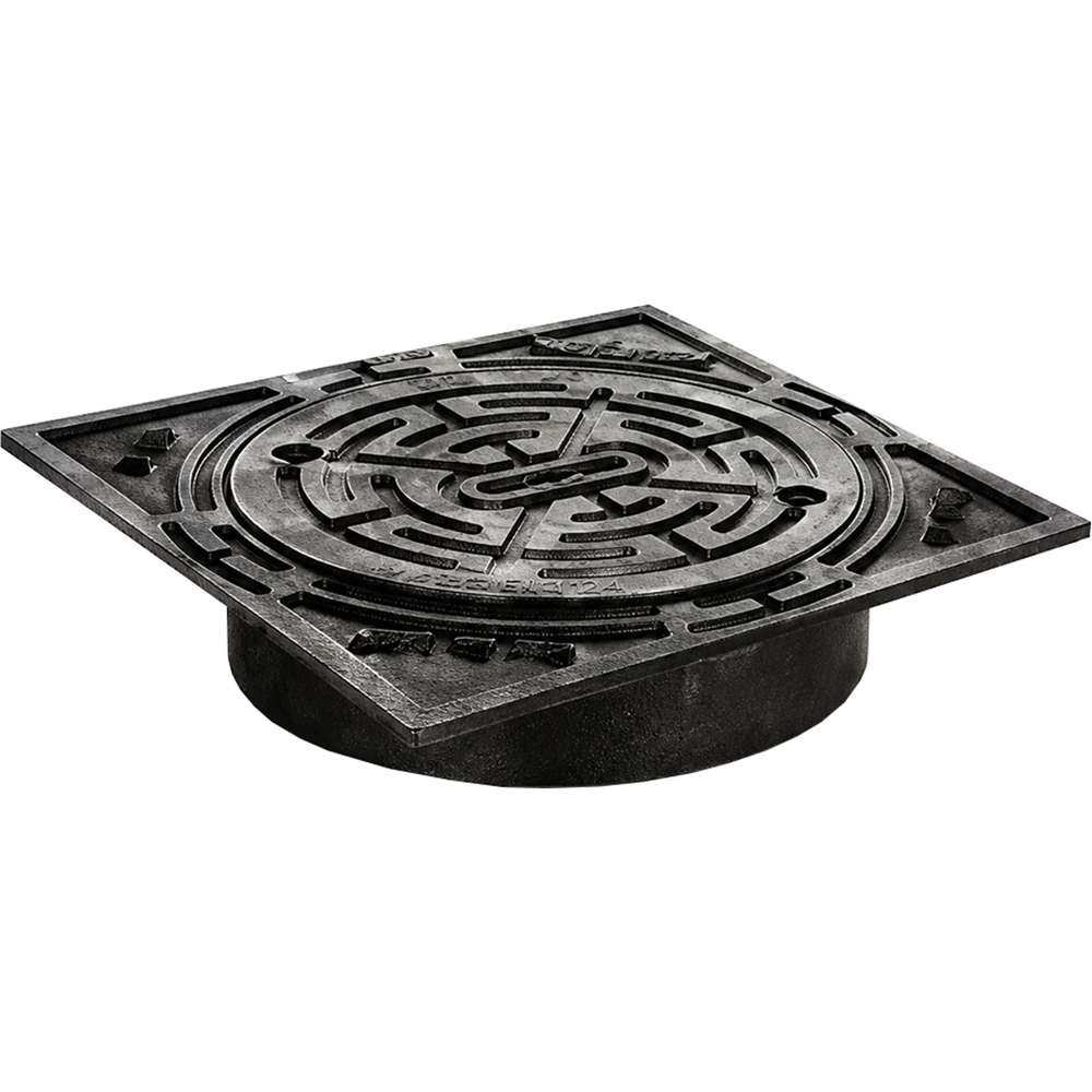 Capac cu rama VALROM VALPlast, Fonta, D400, pas liber D 285 mm, pentru tub PVC D 315 mm
