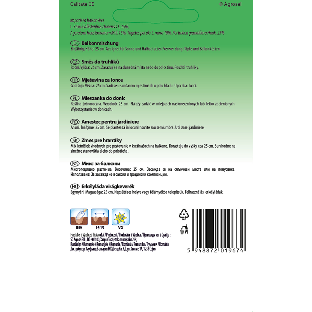 Amestec Jardiniere SEMAS, 0.6 g