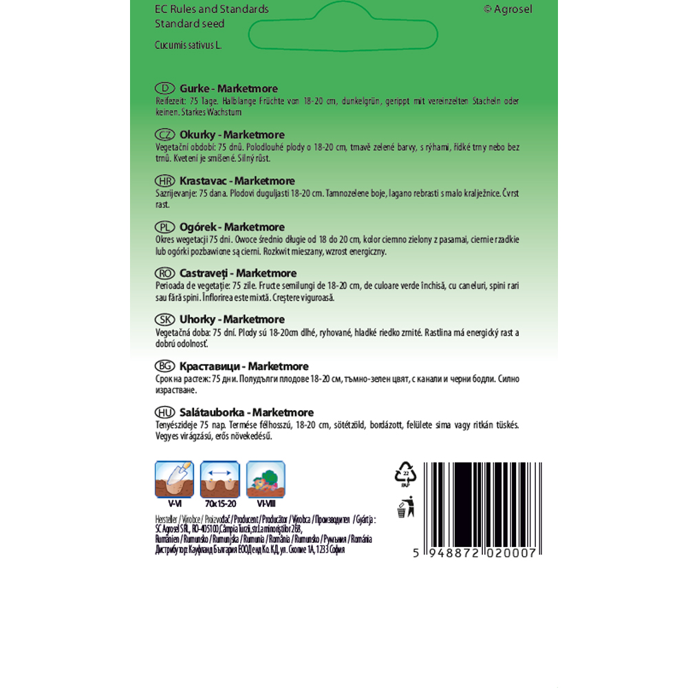 Castraveti Marketmore SEMAS, 0.8 g