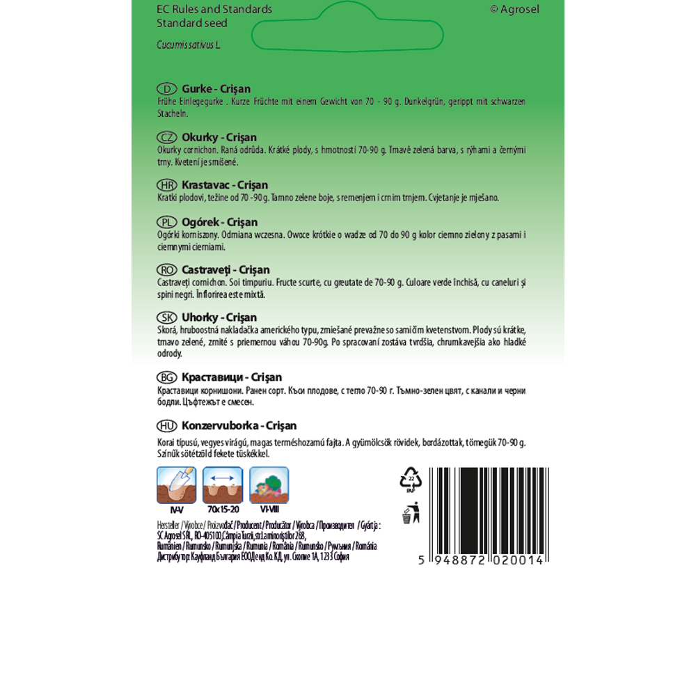 Castraveti Crisan SEMAS, 0.5 g