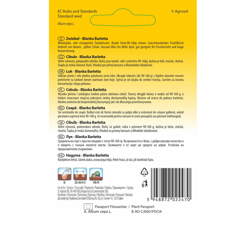 Ceapa Blanca Barletta SEMAS, 1.5 g