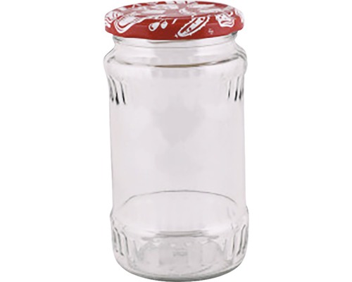 Borcan cu capac, 370ml, sticla, transparent, 6buc