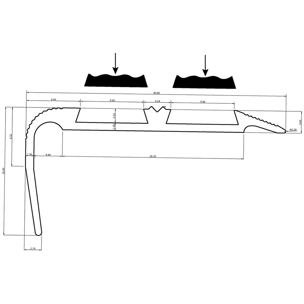 Profil trecere PM97379, aluminiu, 270 x 1 x 1 cm, olive