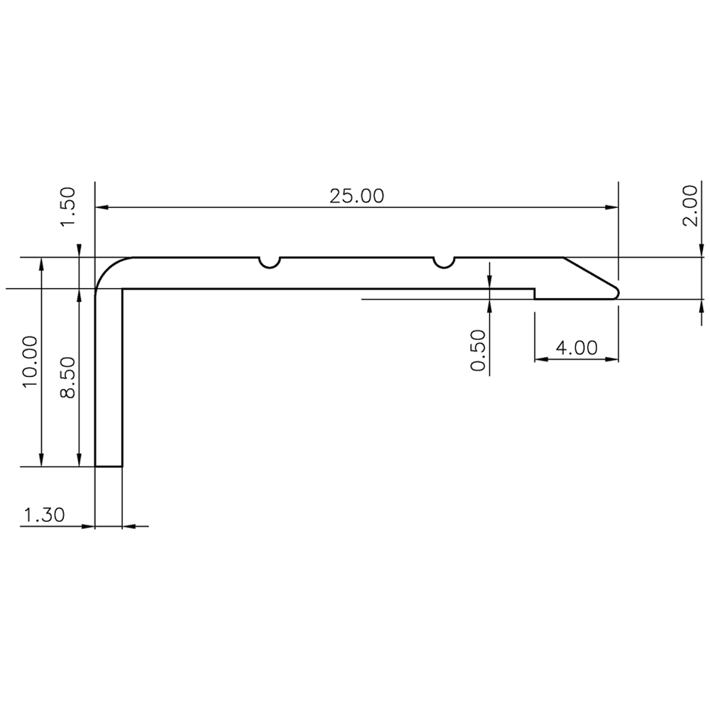 Profil trecere PM32671-N, aluminiu, 270 x 2.5 x 2.5 cm, argintiu