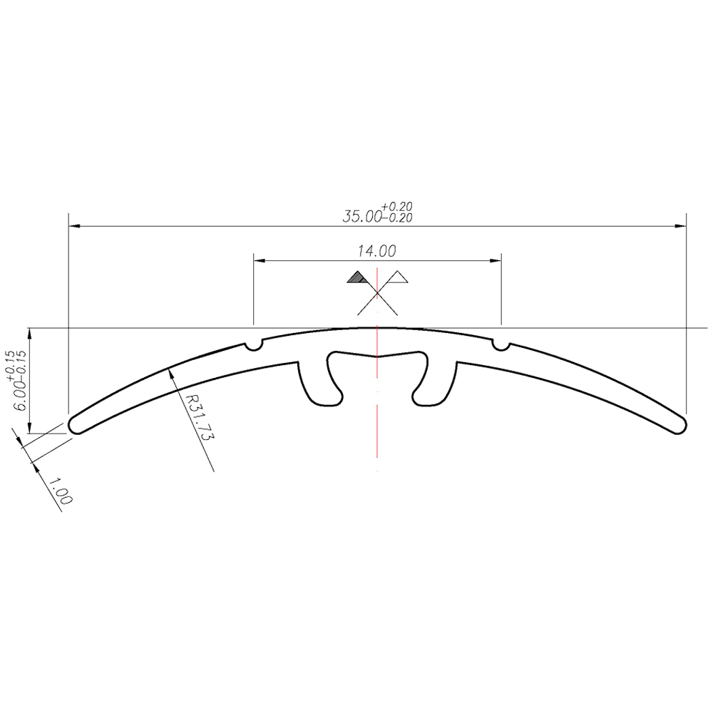 Profil trecere PM51978, aluminiu, 270 x 3.5 x 0.8 cm, negru