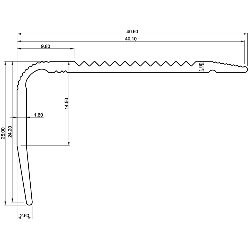 Profil trecere PM66488-N, aluminiu, 90 x 4 x 2.5 cm, negru