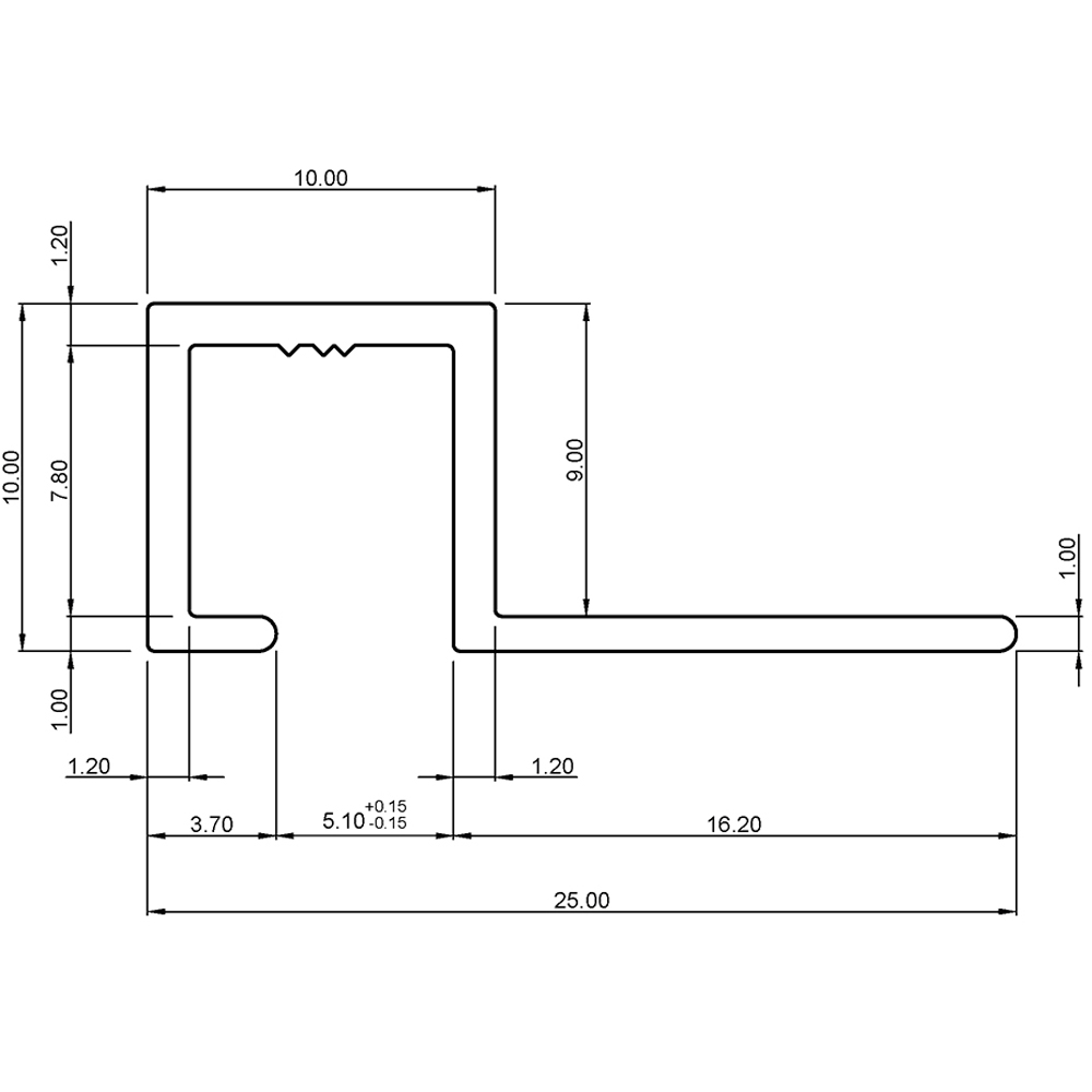 Profil trecere PML810101-ALB-2.5, aluminiu, 250 x 2.5 x 1 cm, alb