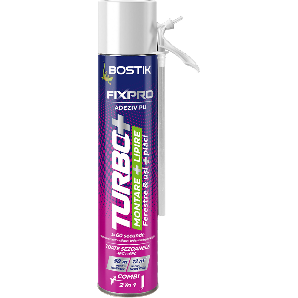 Adeziv spuma poliuretanica Bostik FixPro Turbo+ Montaj si Lipire, 750 ml ml