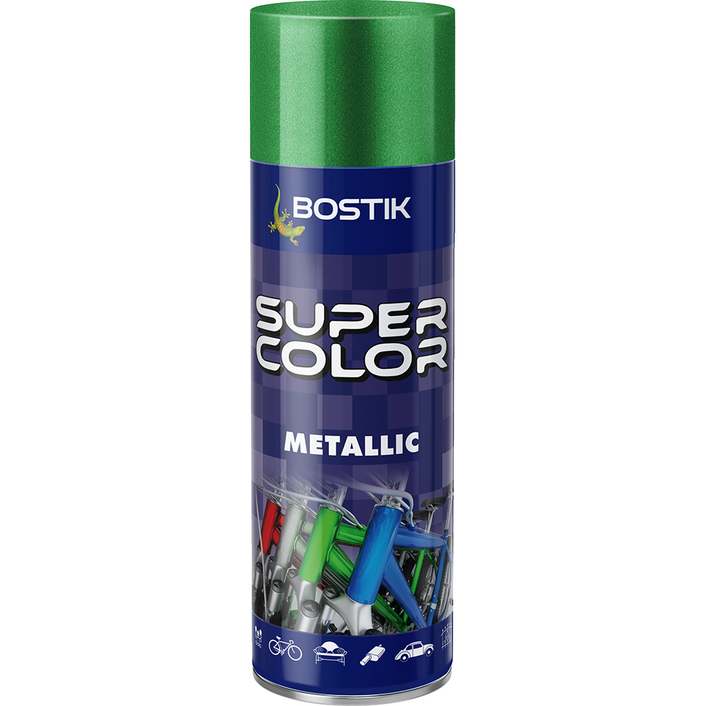 Email spray cu efect metalic Bostik Super color, verde, 400 ml