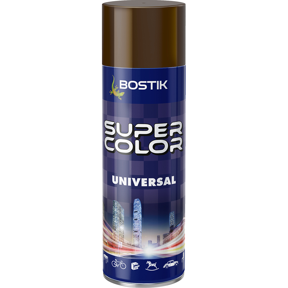 Vopsea spray universala Bostik Super Color RAL8011, maro inchis, 400 ml