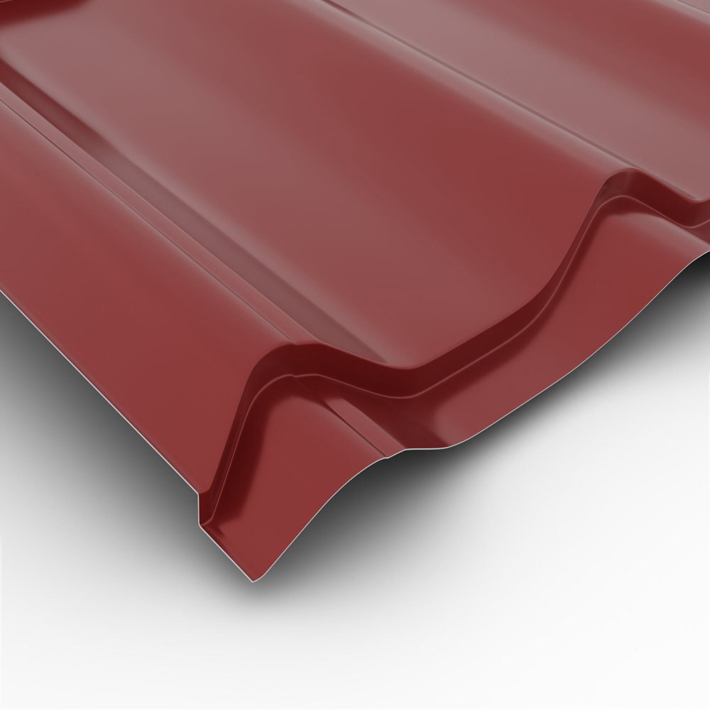 Tigla metalica Smart, rosu lucios (RAL 3011), 0.4 mm, 185 x 120 cm, 2.22 mp