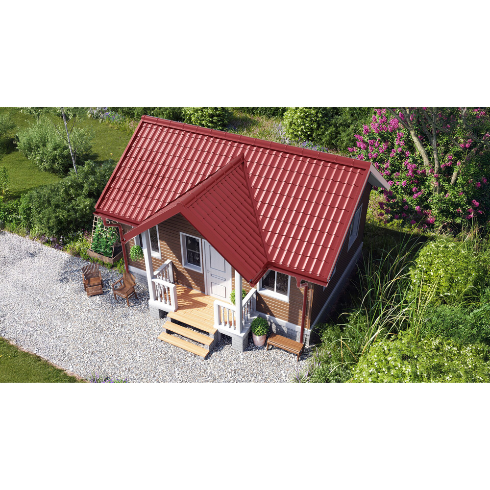 Tigla metalica Smart, rosu lucios (RAL 3011), 0.4 mm, 220 x 120 cm, 2.64 mp