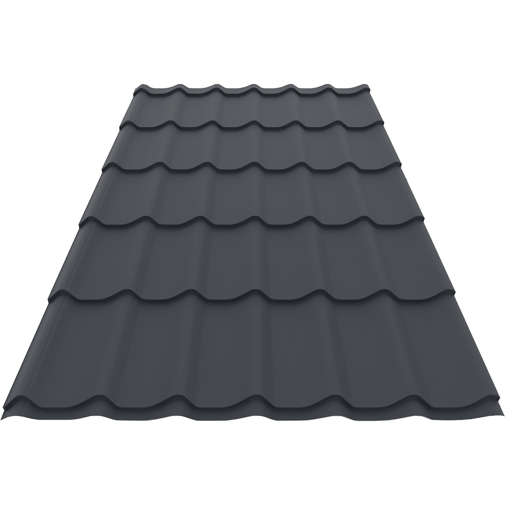 Tigla metalica Smart, gri mat (RAL 7016), 0.4 mm, 220 x 120 cm
