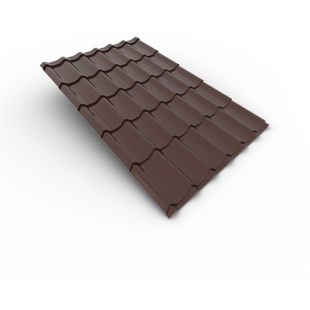 Tigla metalica Smart, maro lucios (RAL 8017), 0.4 mm x 185 x 120 cm, 2.22 mp