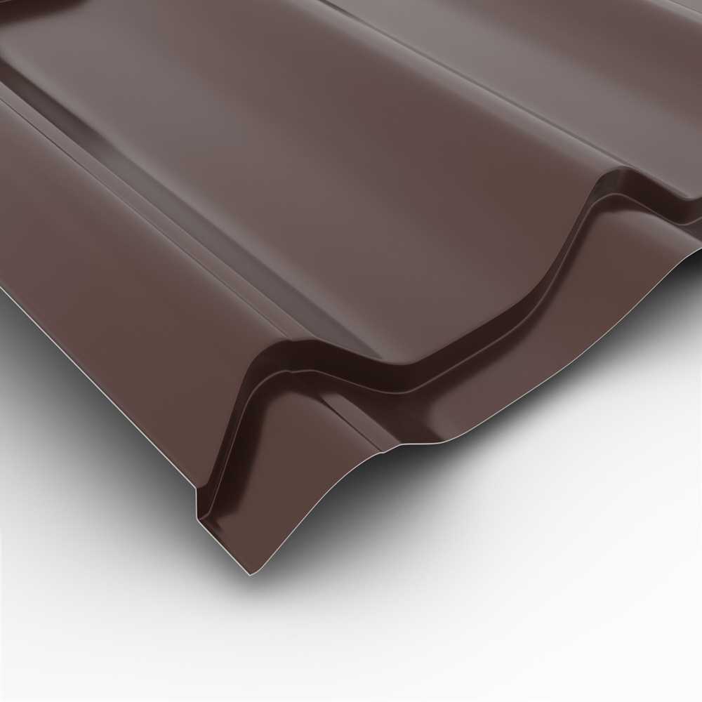 Tigla metalica Smart, maro lucios (RAL 8017), 0.4 mm, 290 x 120 cm, 3.48 mp