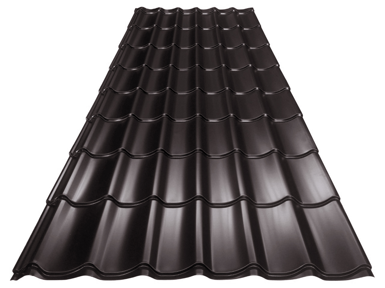 Tigla metalica Smart, maro lucios (RAL 8019), 0.4 mm, 185 x 120 cm, 2.22 mp