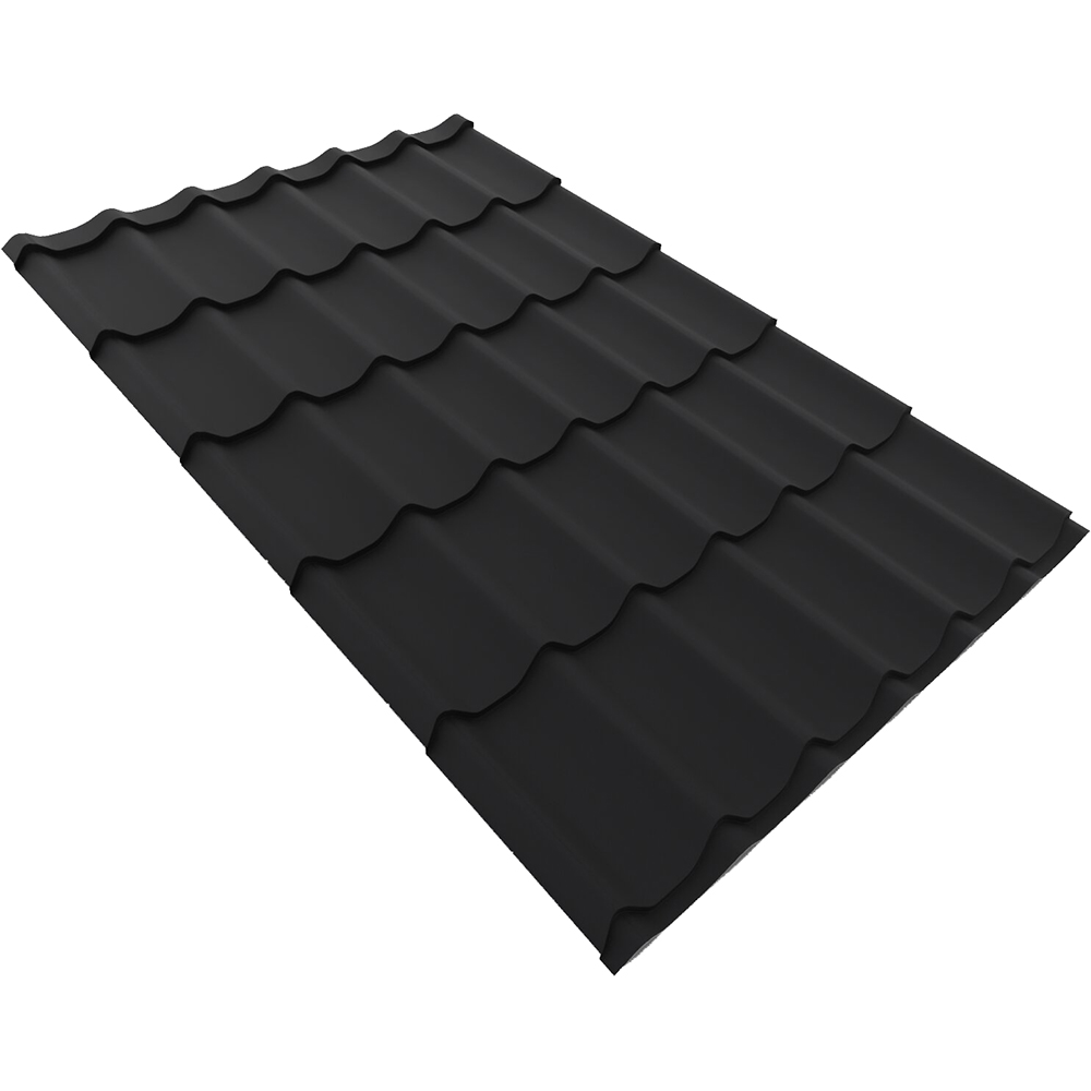 Tigla metalica Smart, gri mat (RAL 9005), 0.4 mm, 220 x 120 cm