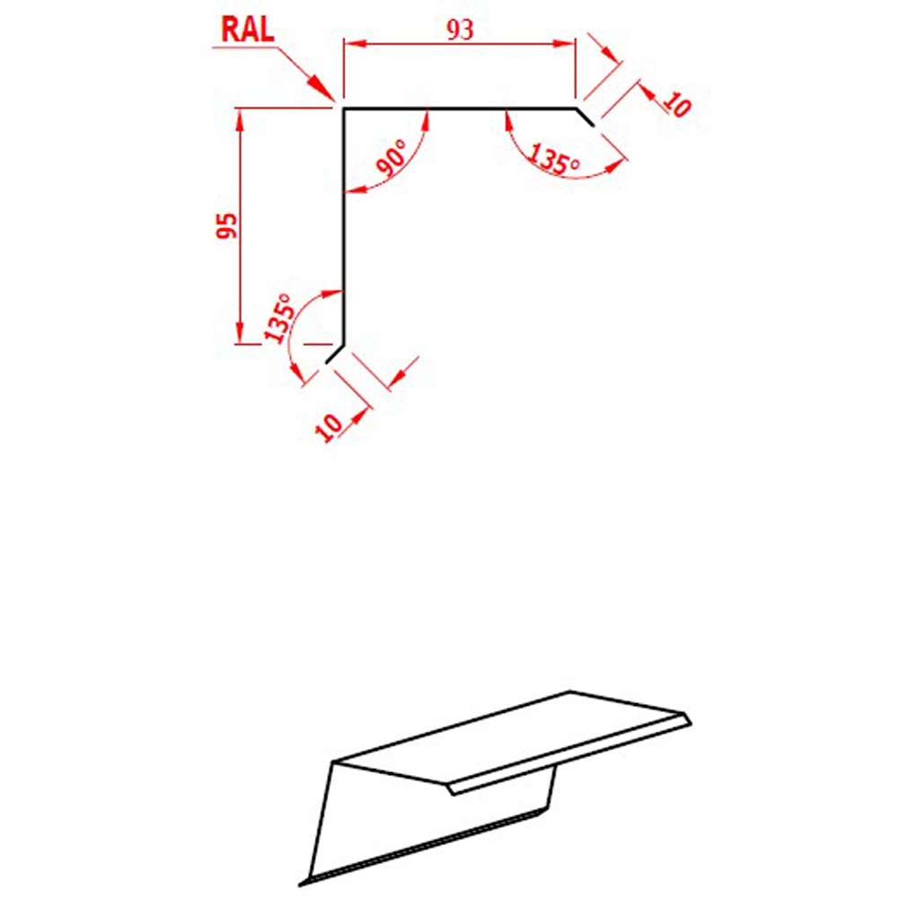 Cornier margine RAL 7016 SMART, 208 mm x 0.4 mm, 2 m, gri